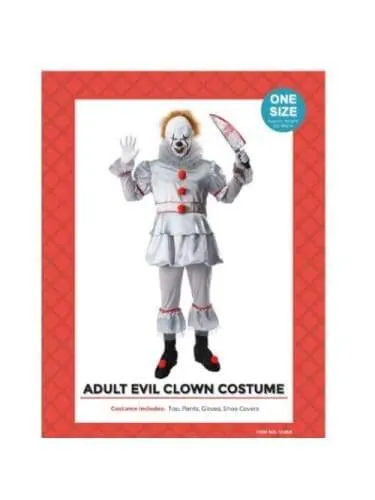Adult Evil Clown Costume - Penny Wise