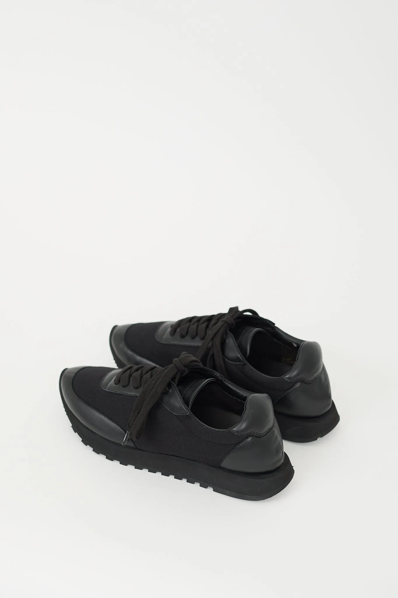 Black Mesh & Leather Owen Runner Sneaker