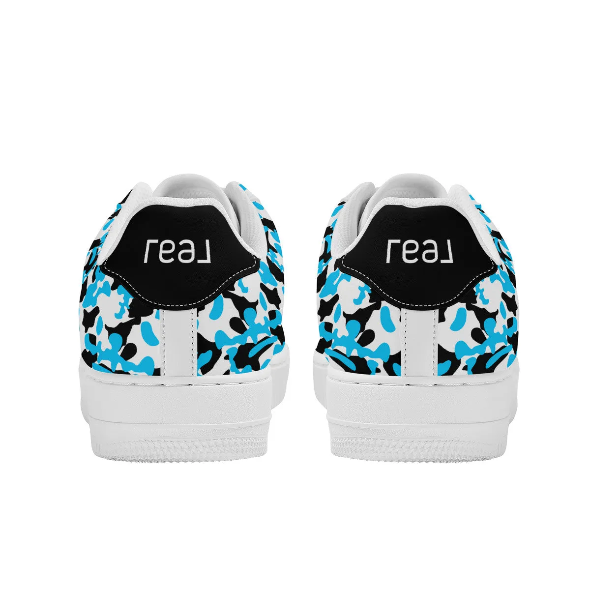 Blue & Black Camouflage Real Bracket Logo Unisex Air Force Sneakers
