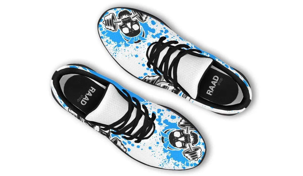 Blue Splat Skull On White