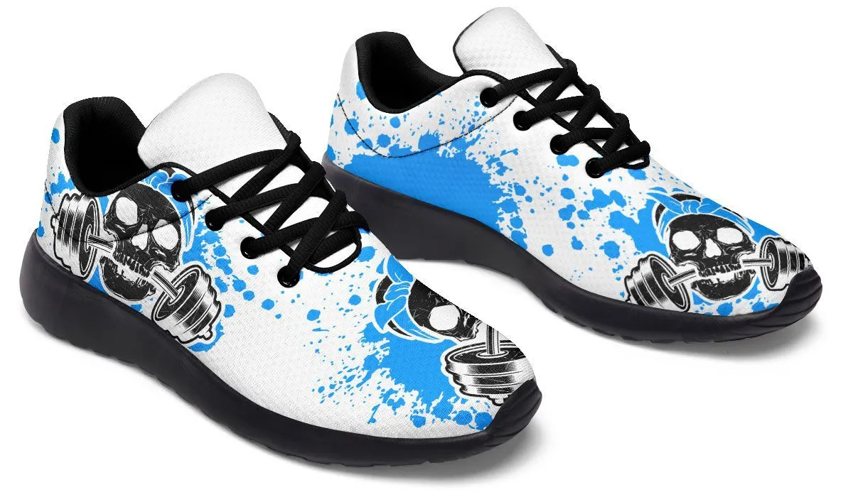 Blue Splat Skull On White
