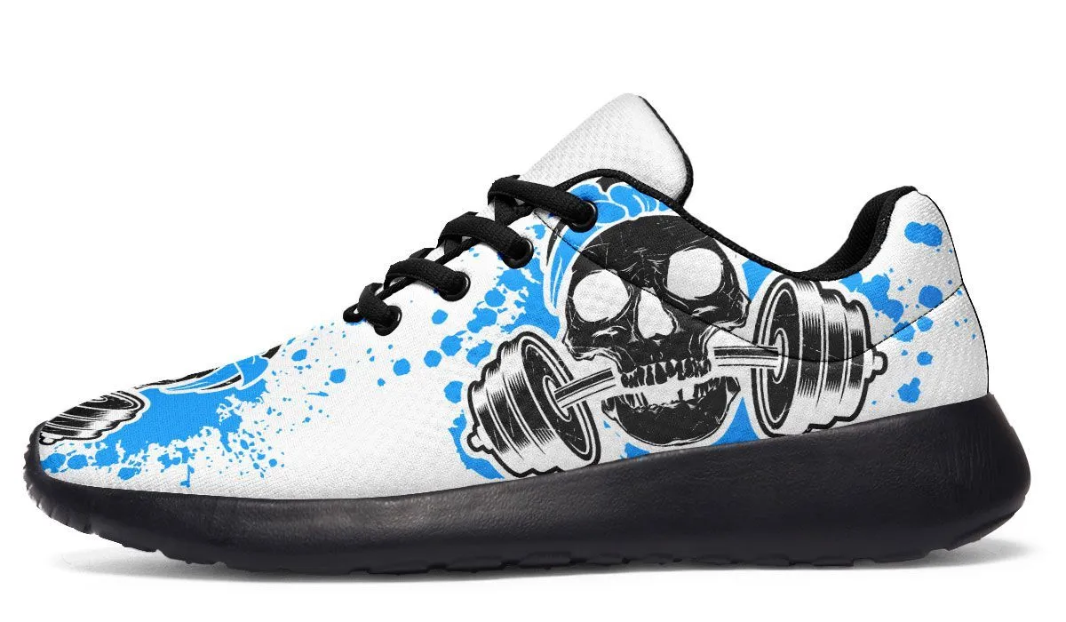 Blue Splat Skull On White