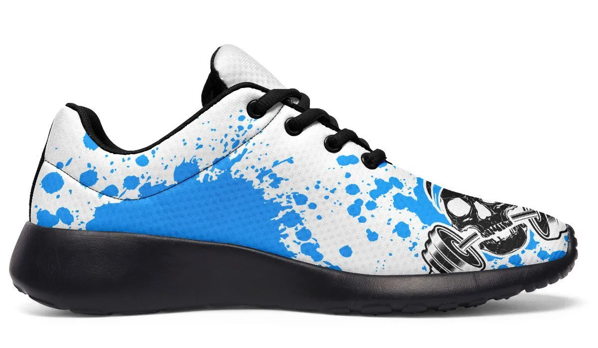 Blue Splat Skull On White