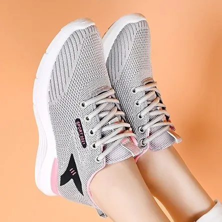 Cuzcare Women Platform Orthopedic Shoes Deodorization Mesh Lace-up Walking Sneakers