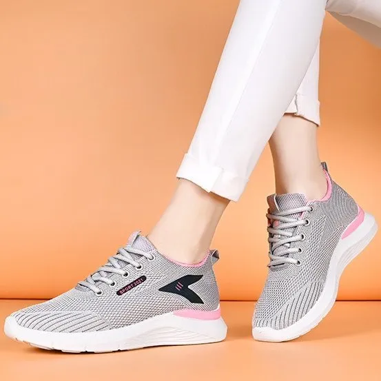 Cuzcare Women Platform Orthopedic Shoes Deodorization Mesh Lace-up Walking Sneakers