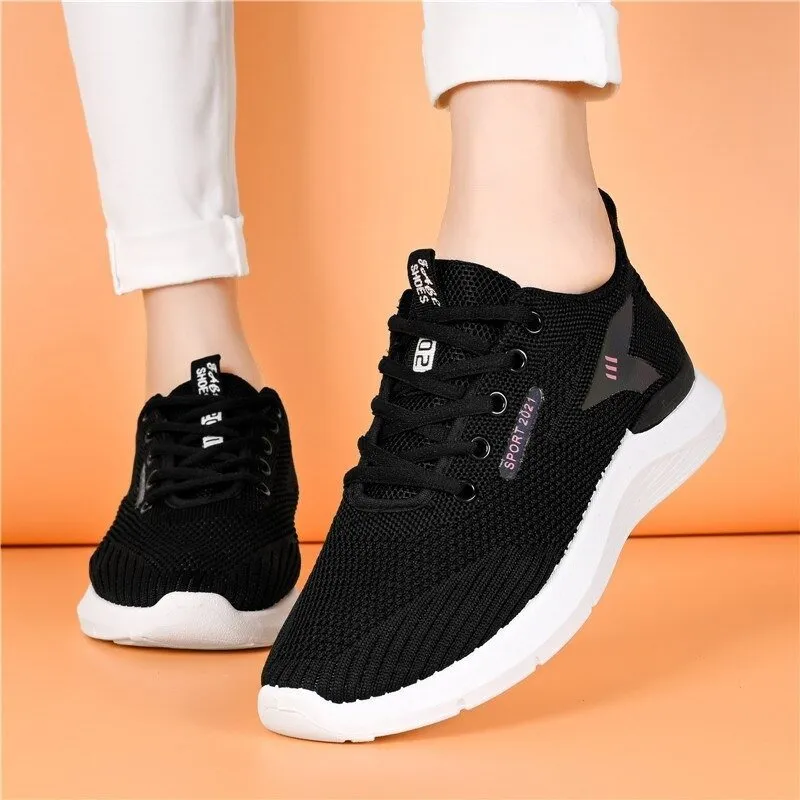 Cuzcare Women Platform Orthopedic Shoes Deodorization Mesh Lace-up Walking Sneakers
