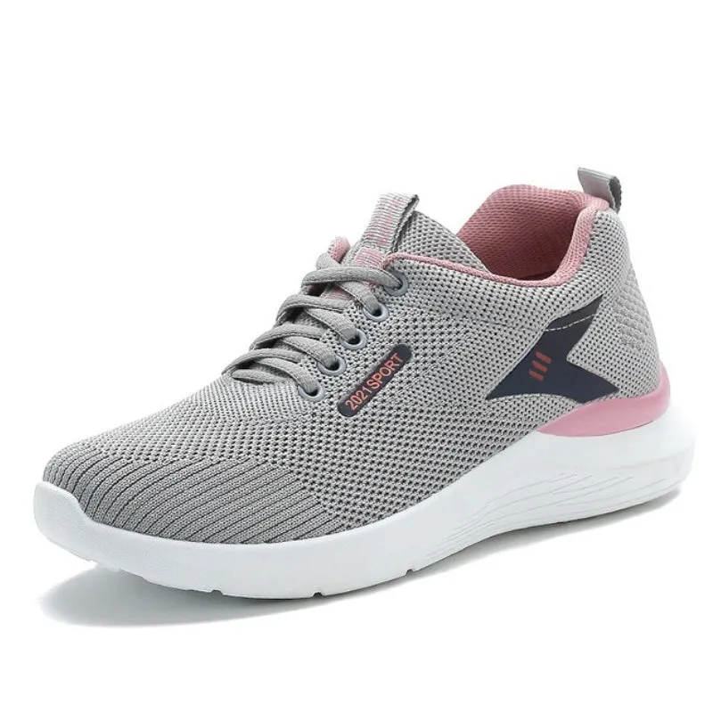 Cuzcare Women Platform Orthopedic Shoes Deodorization Mesh Lace-up Walking Sneakers