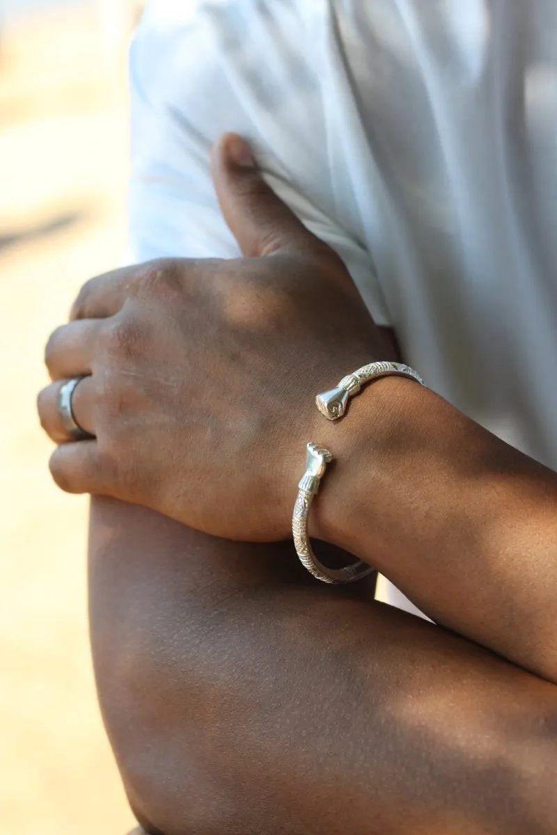 Extra Extra Heavy Fists Bangle with Bamboo Pattern