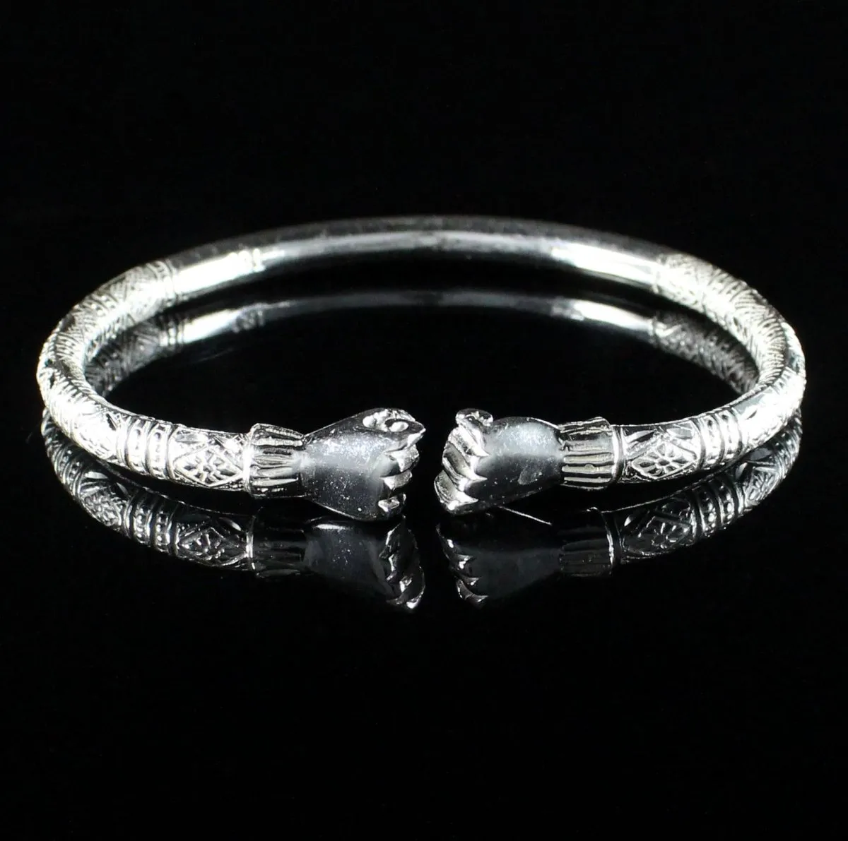 Extra Extra Heavy Fists Bangle with Bamboo Pattern