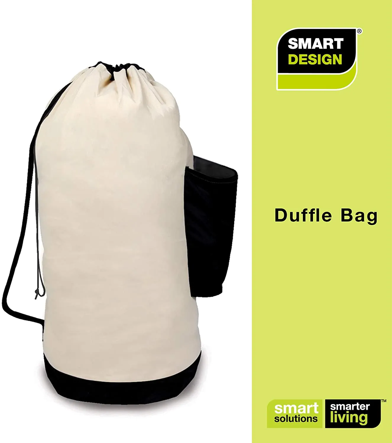 Extra Large Duffel Hamper Bag with Pocket - Heavy Duty Canvas - Holds 3 Loads
