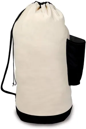 Extra Large Duffel Hamper Bag with Pocket - Heavy Duty Canvas - Holds 3 Loads