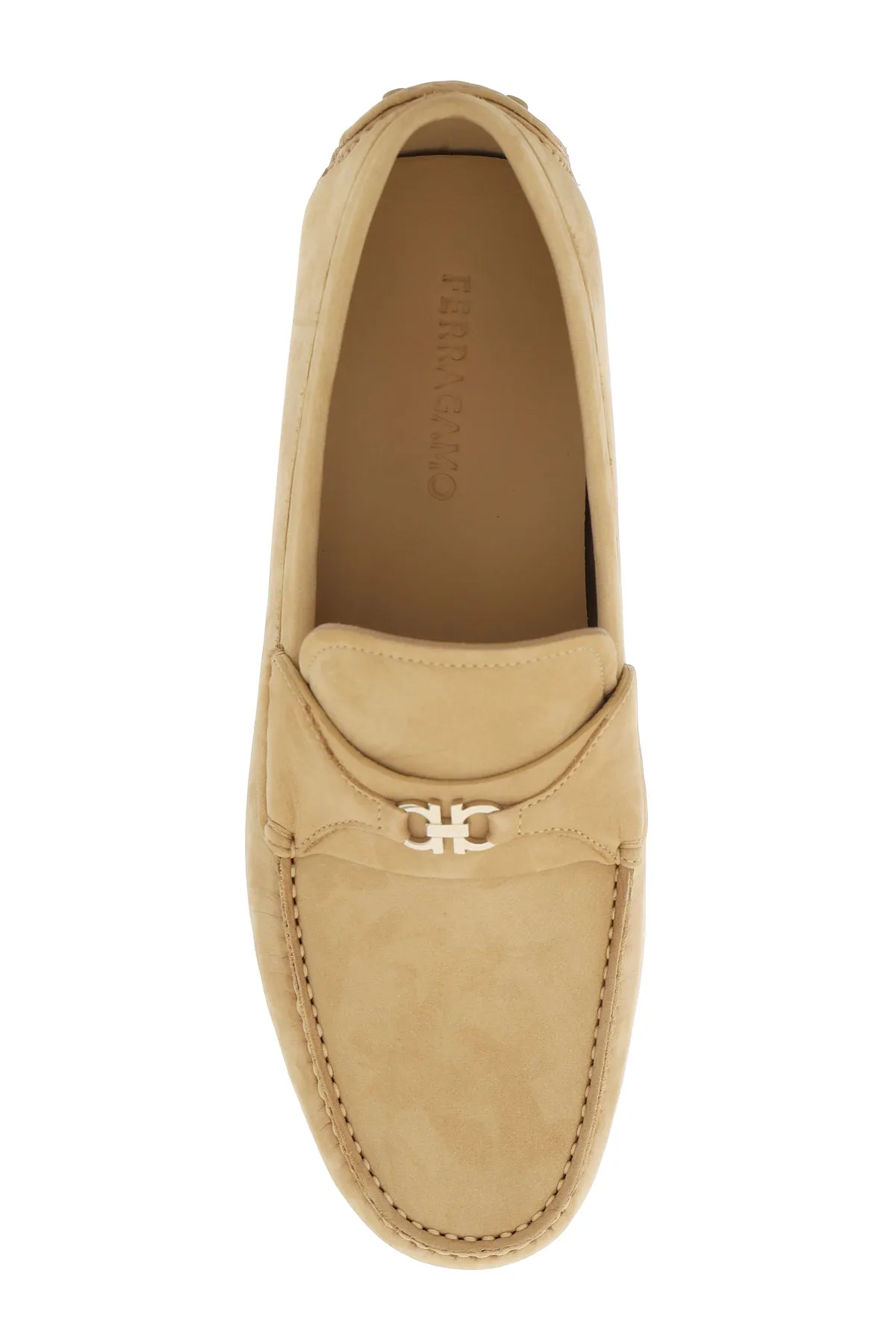 Ferragamo Nabuk Loafers With Gancini