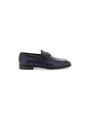 Foster Gancini Grained Leather Loafers