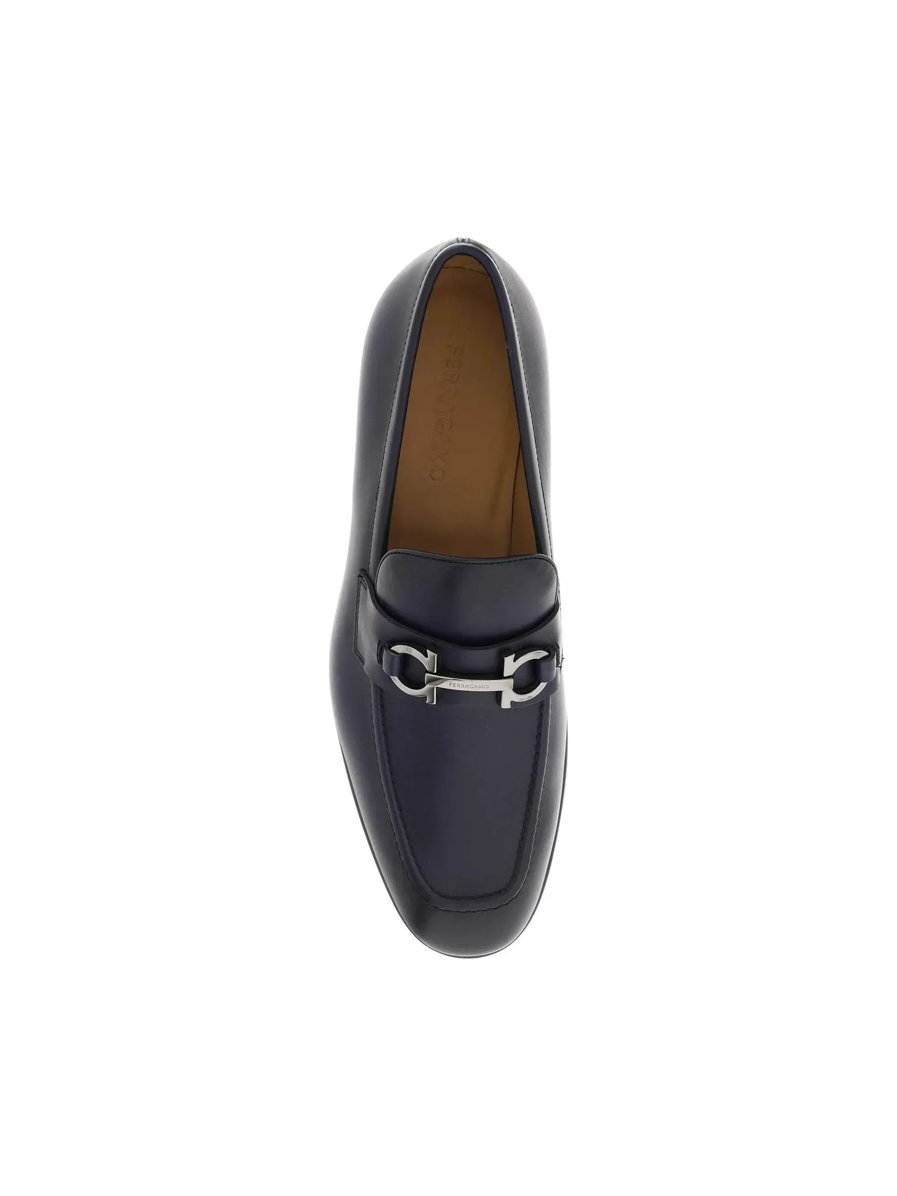 Foster Gancini Grained Leather Loafers