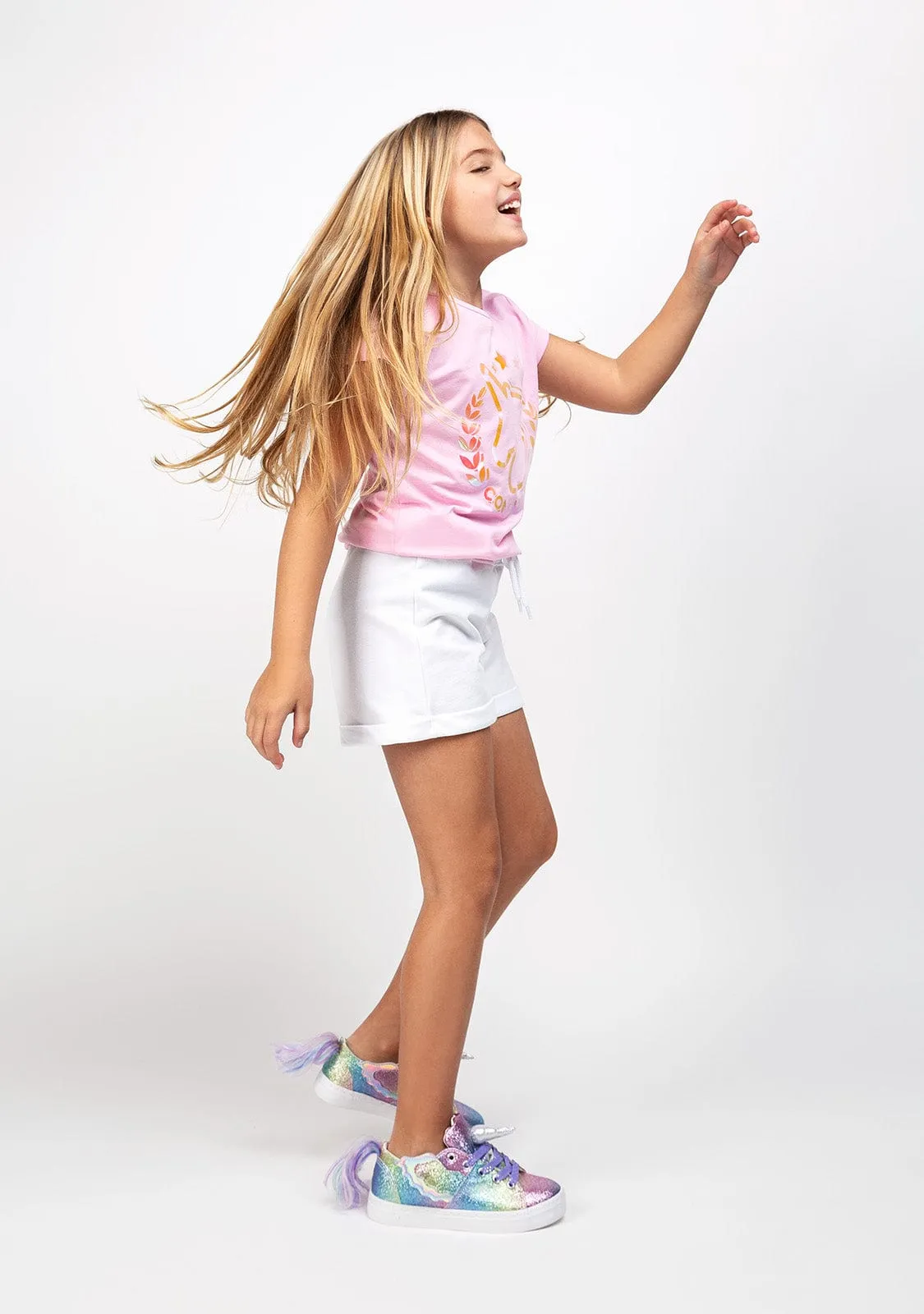 Girl's Multicolor Glitter Unicorn Sneakers