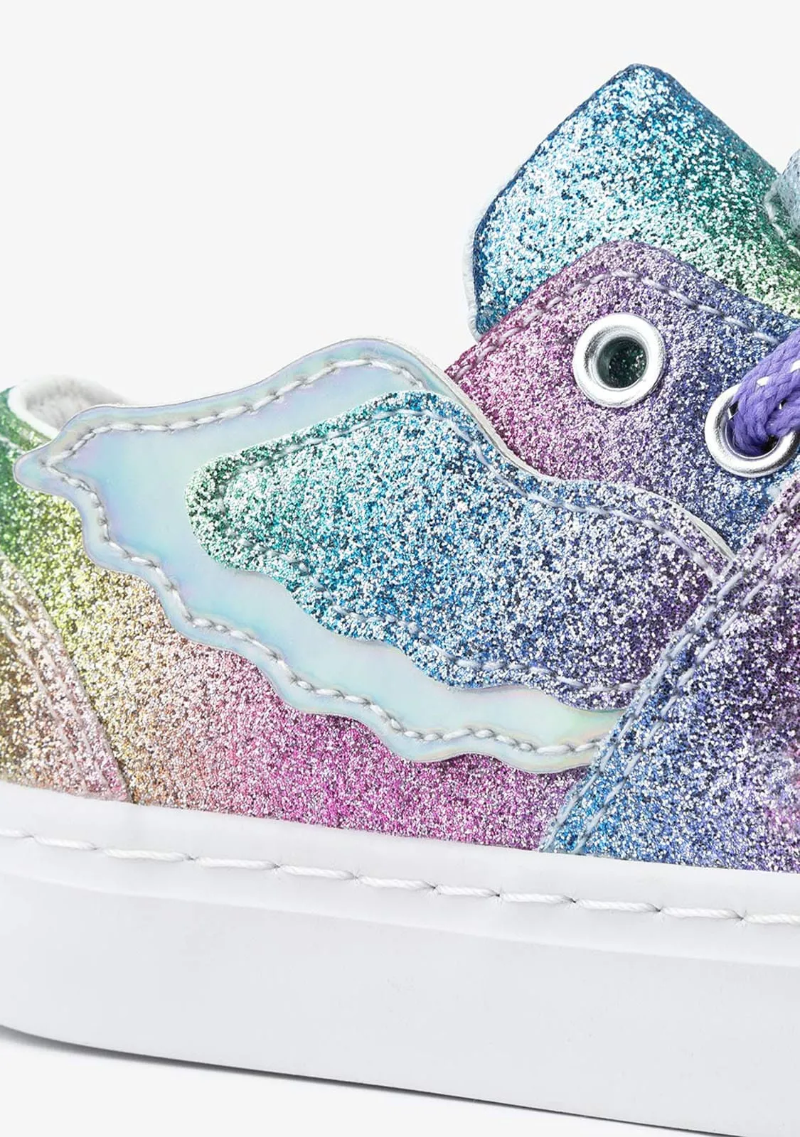 Girl's Multicolor Glitter Unicorn Sneakers