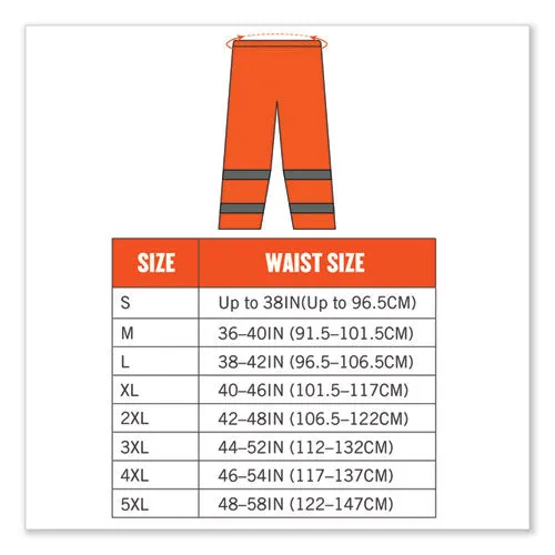 Glowear 8916 Class E Lightweight Hi-vis Rain Pants, X-large, Orange, Ships In 1-3 Business Days