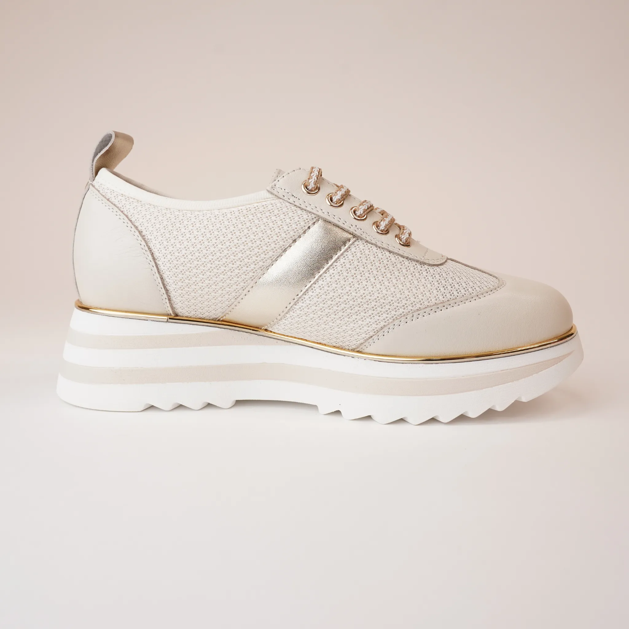 Harmony Cream Leather Sneakers