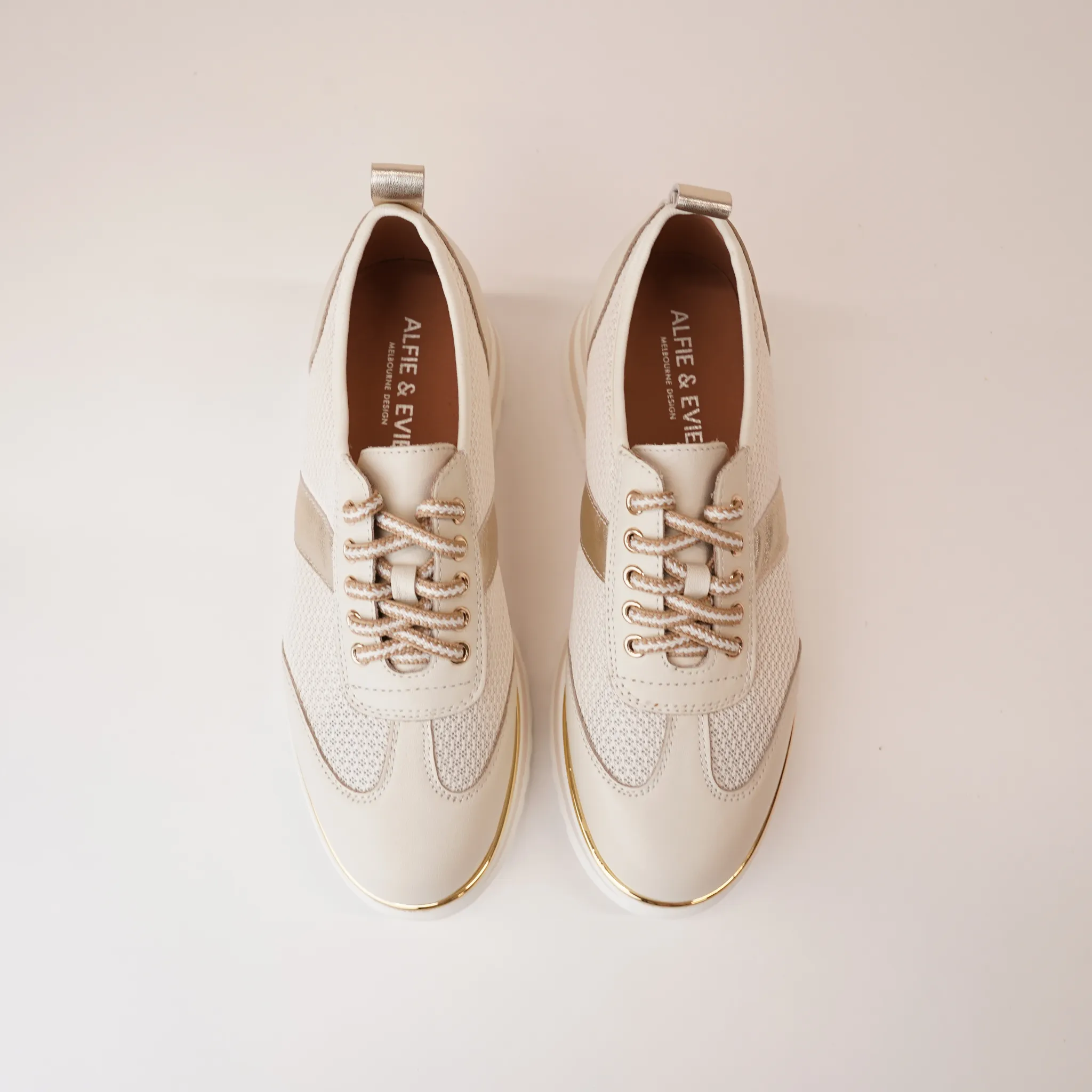 Harmony Cream Leather Sneakers