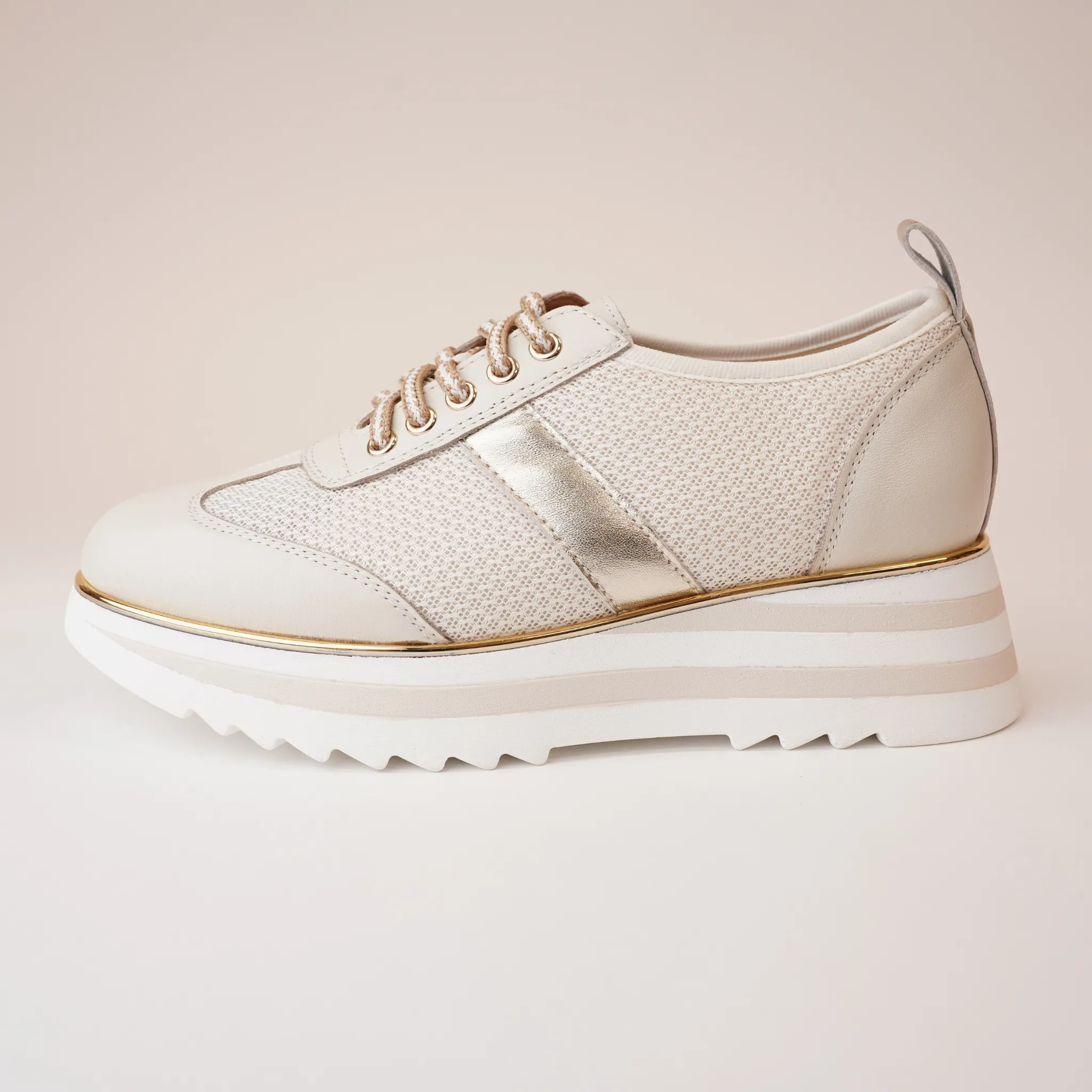 Harmony Cream Leather Sneakers