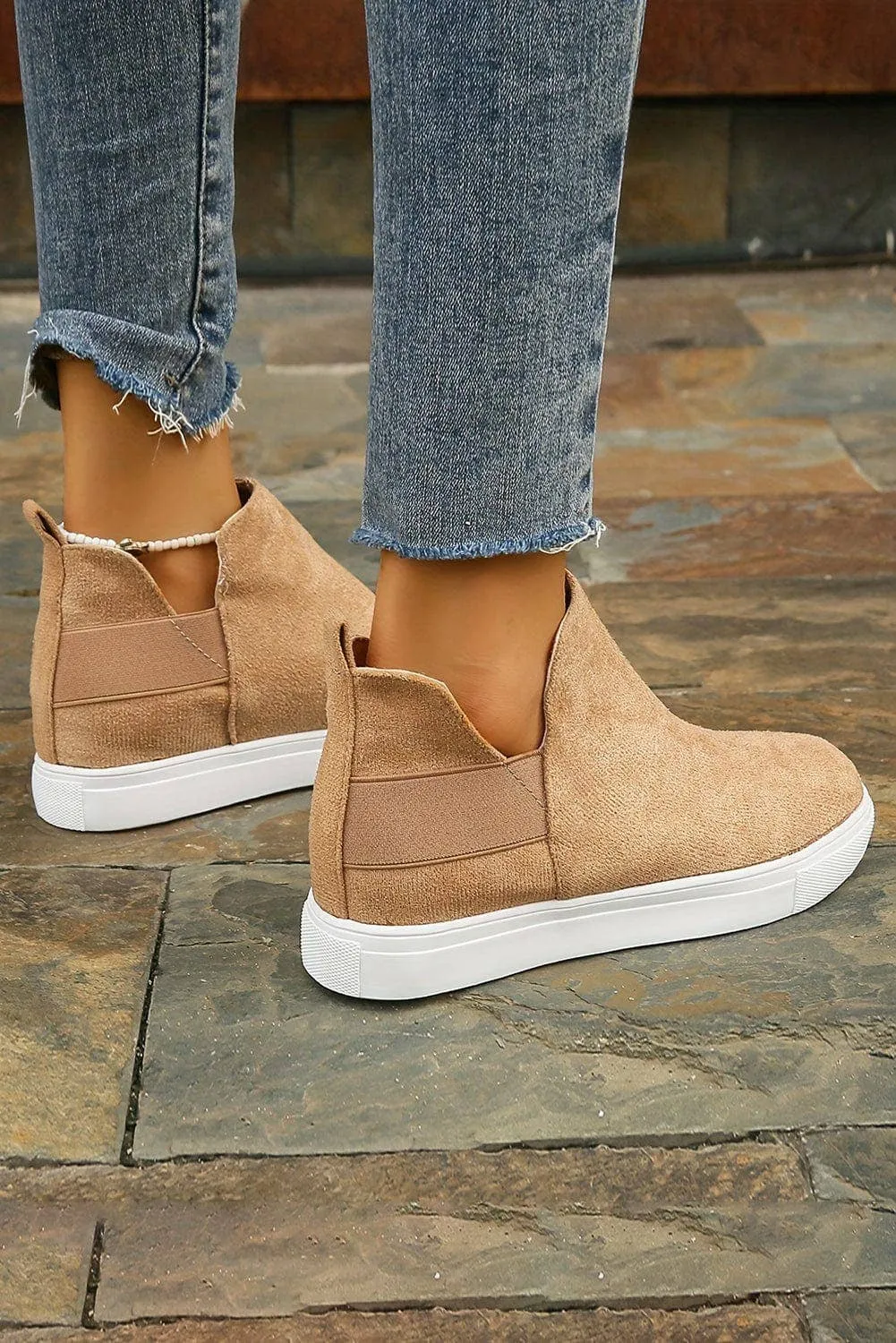 High Top Slip-on Sneakers/Camel