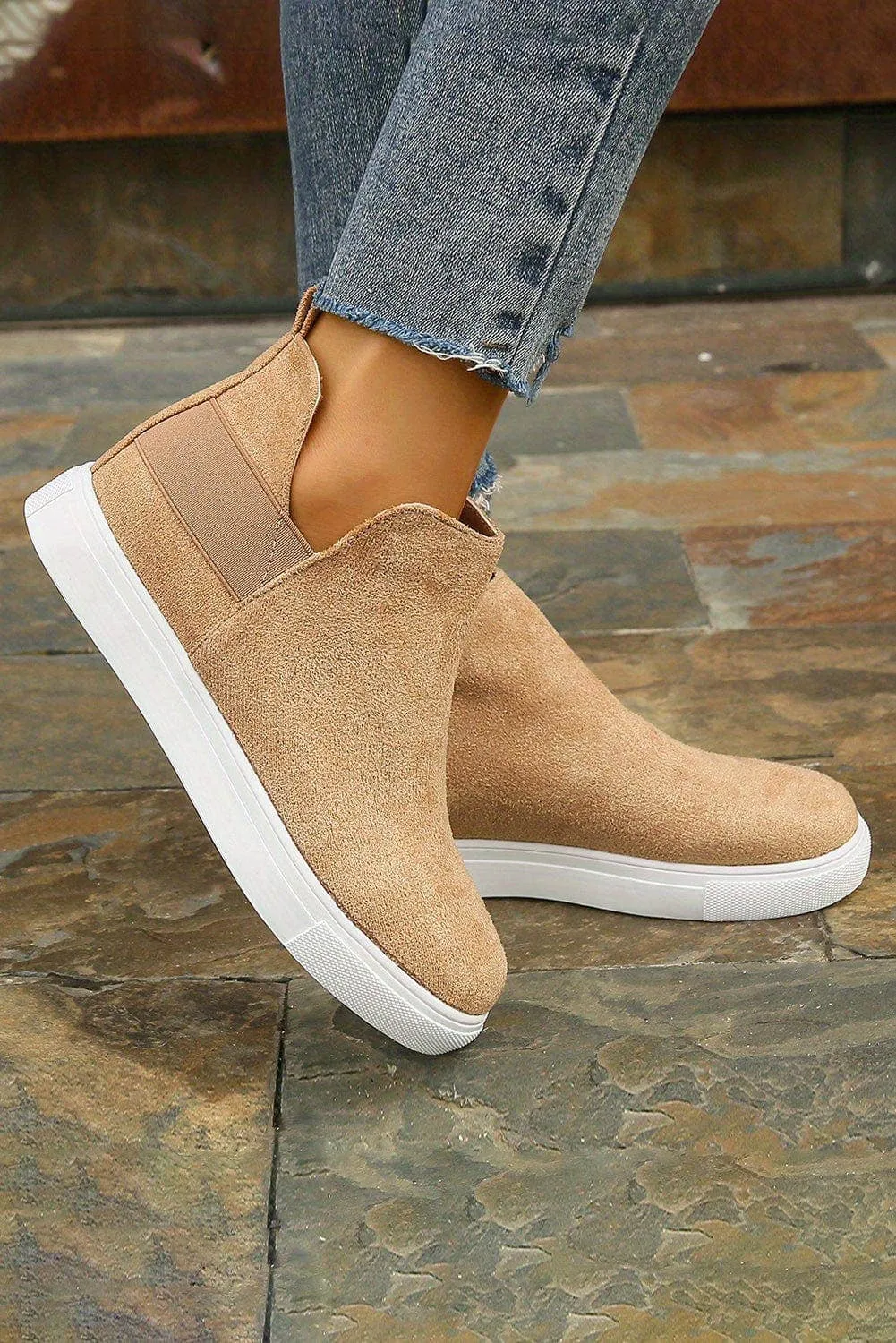 High Top Slip-on Sneakers/Camel