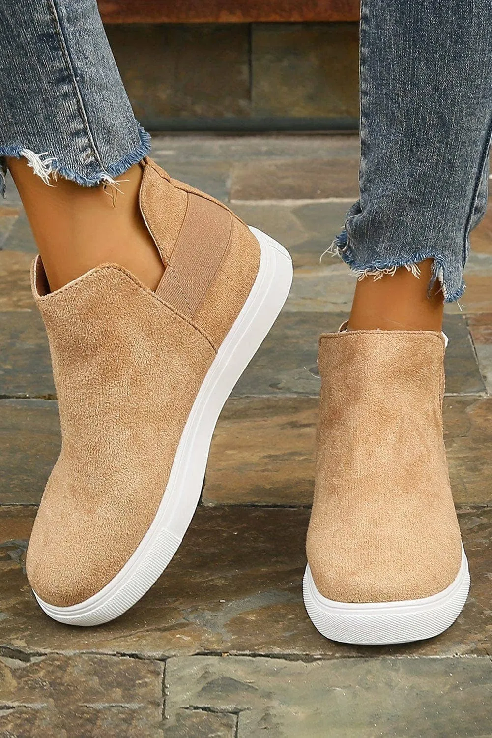 High Top Slip-on Sneakers/Camel