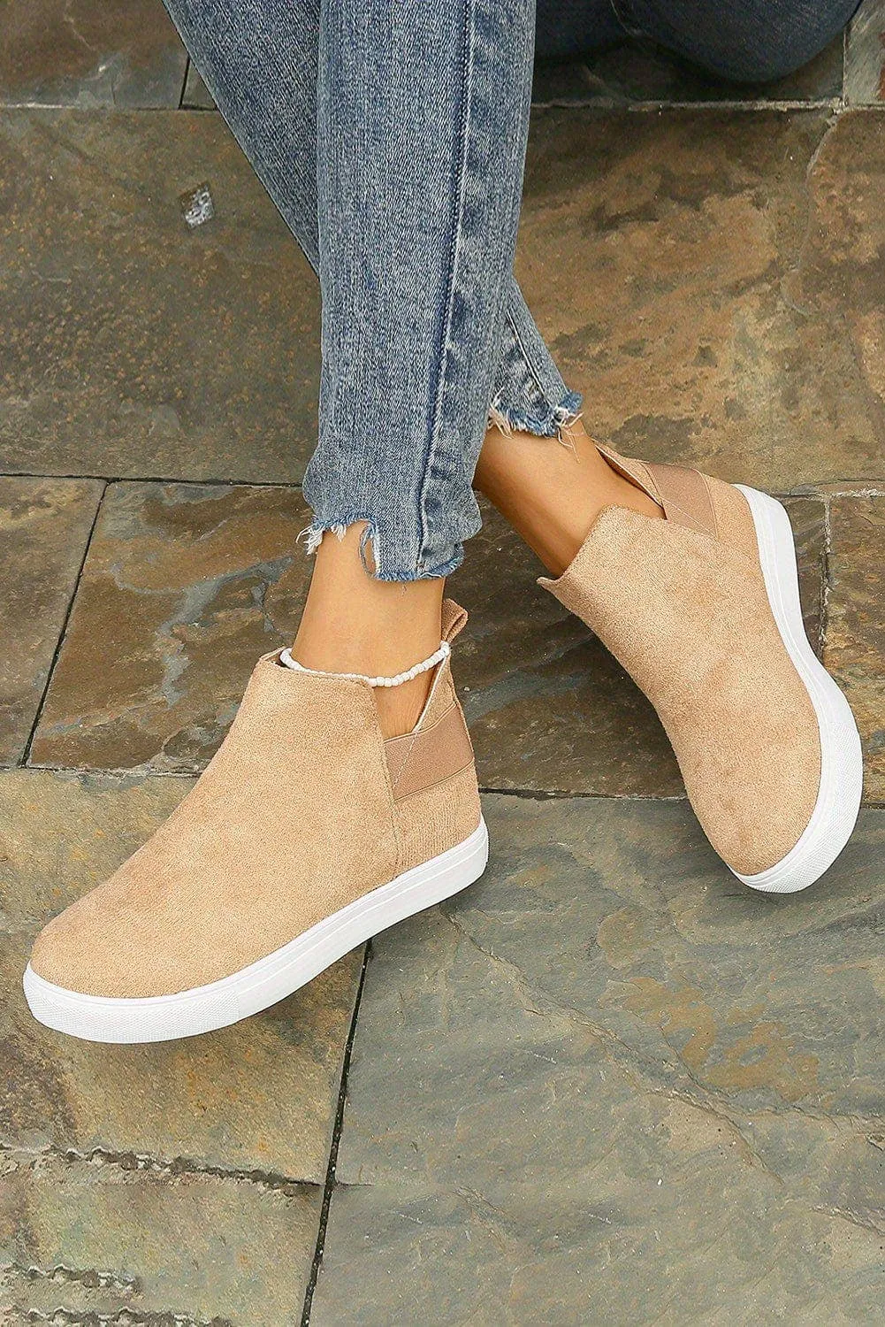 High Top Slip-on Sneakers/Camel
