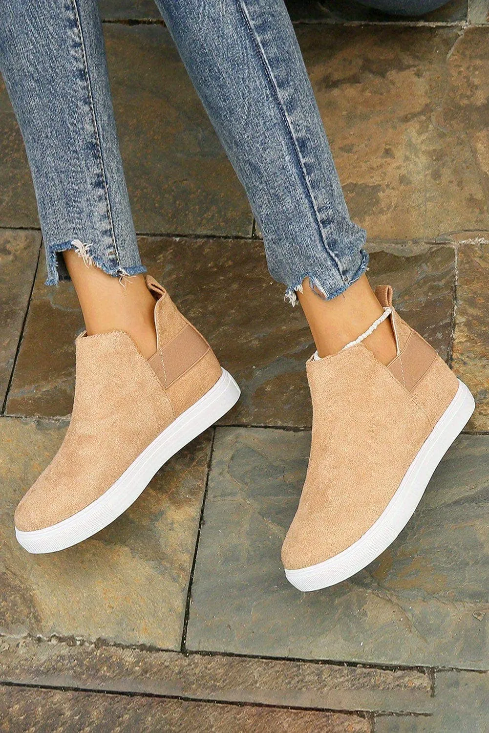 High Top Slip-on Sneakers/Camel