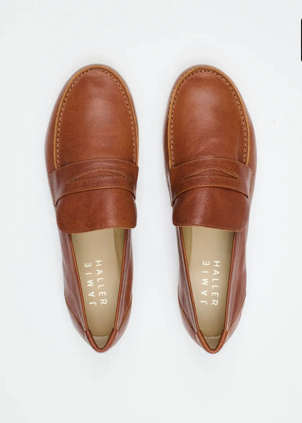 Jamie Haller Penny Loafer in Brown Leather