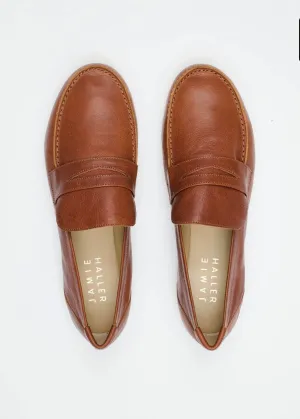 Jamie Haller Penny Loafer in Brown Leather