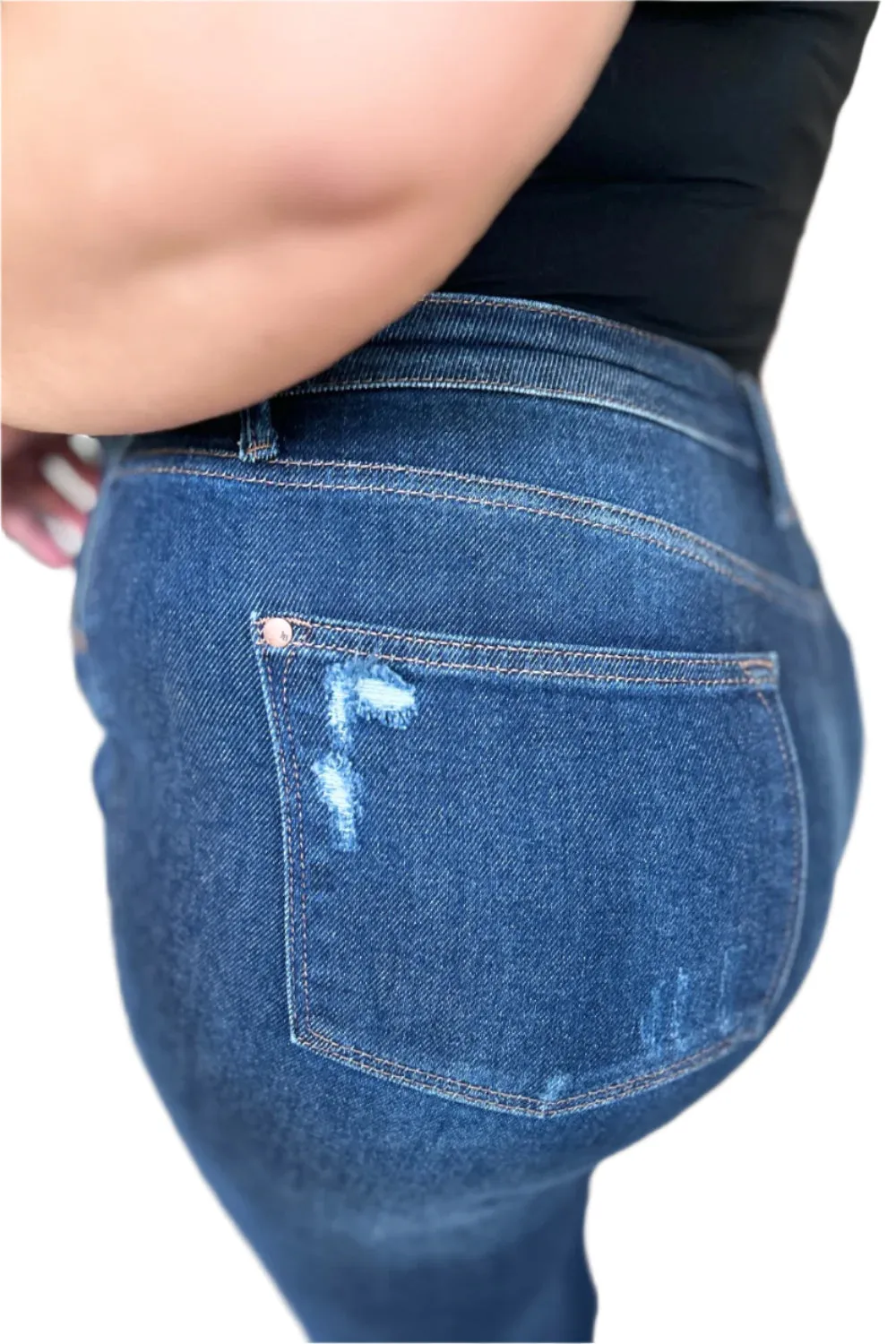 Judy Blue High Waist Rigid Magic Heavy Destroy Straight Jeans