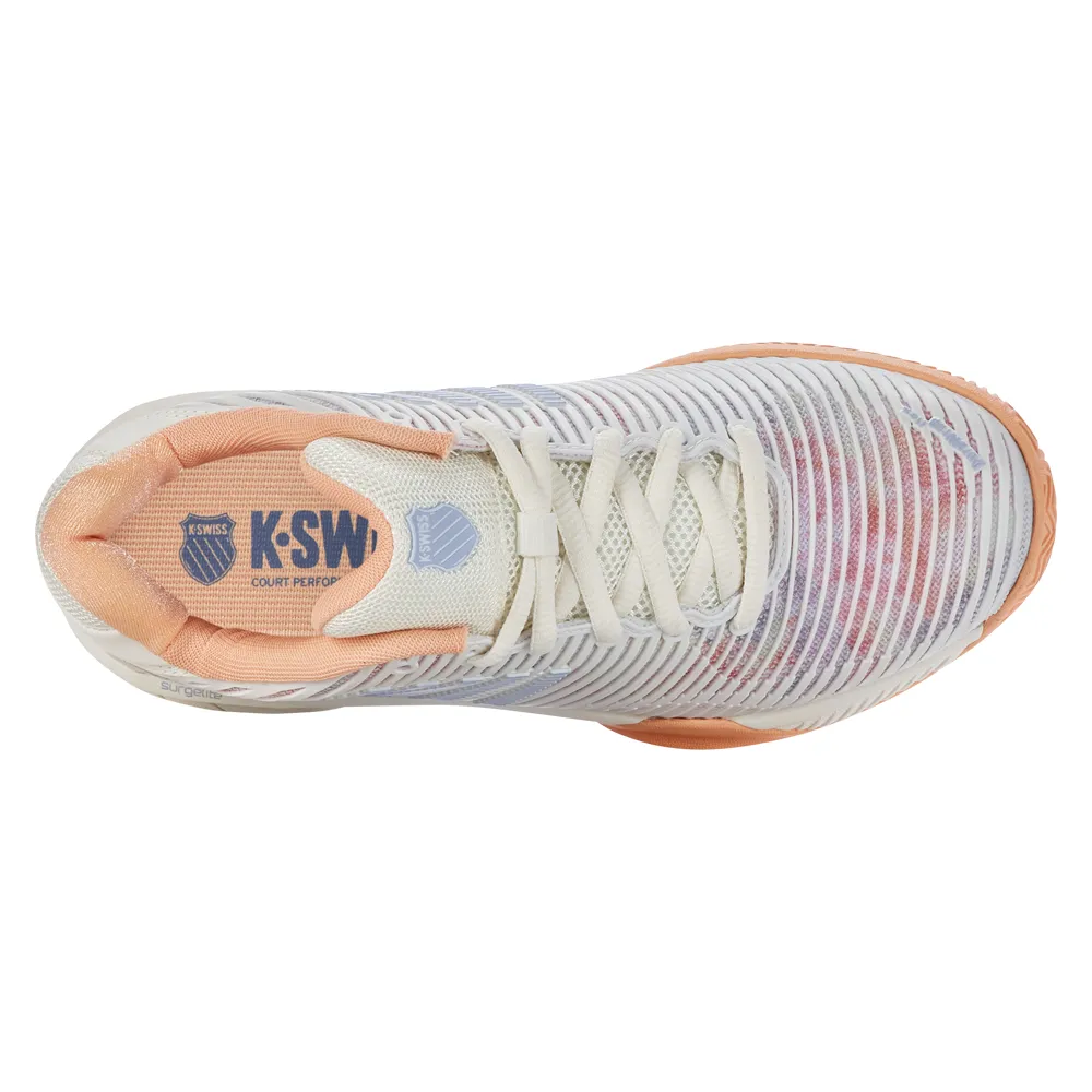 K-Swiss Hypercourt Express 2 HB Tennis Shoes (Ladies) - Star White/Peach Fuzz/Heather
