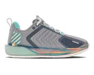 K-Swiss Women's Ultrashot 3 Alloy Brilliant White Turquoise Shoes