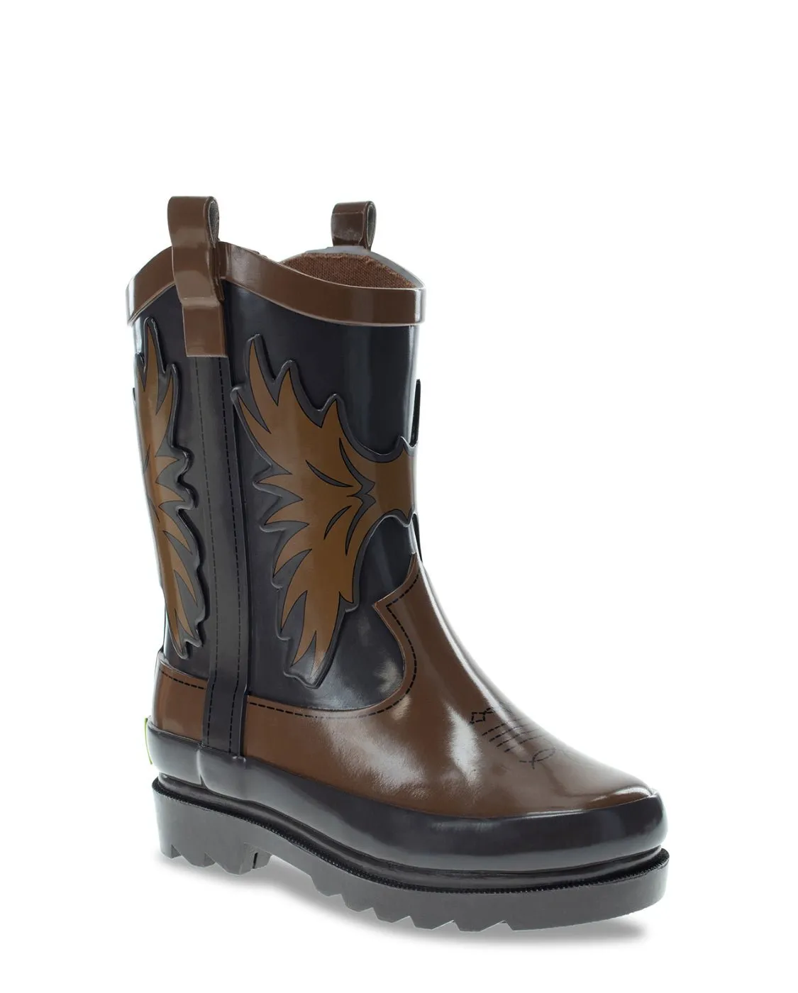Kids Western Cowboy Rain Boot - Brown