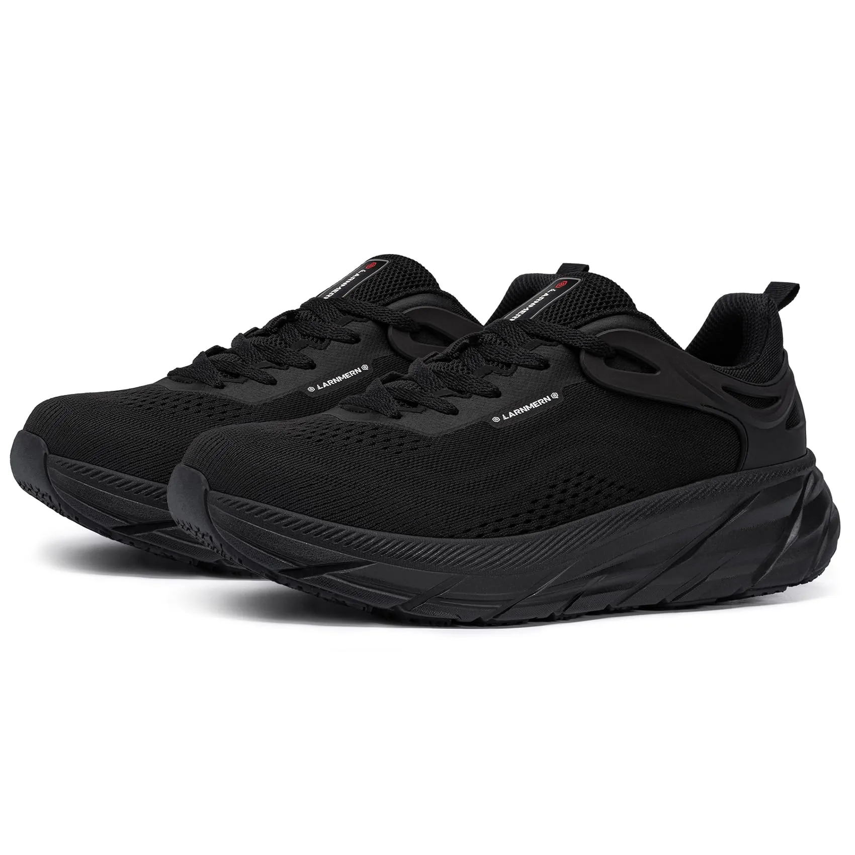 LARNMERN Steel Toe Shoes for Men Lightweight Comfortable Steel Toe Tennis Sneakers Breathable Safety Work Shoes Indestructible Composite Toe(9, Black)