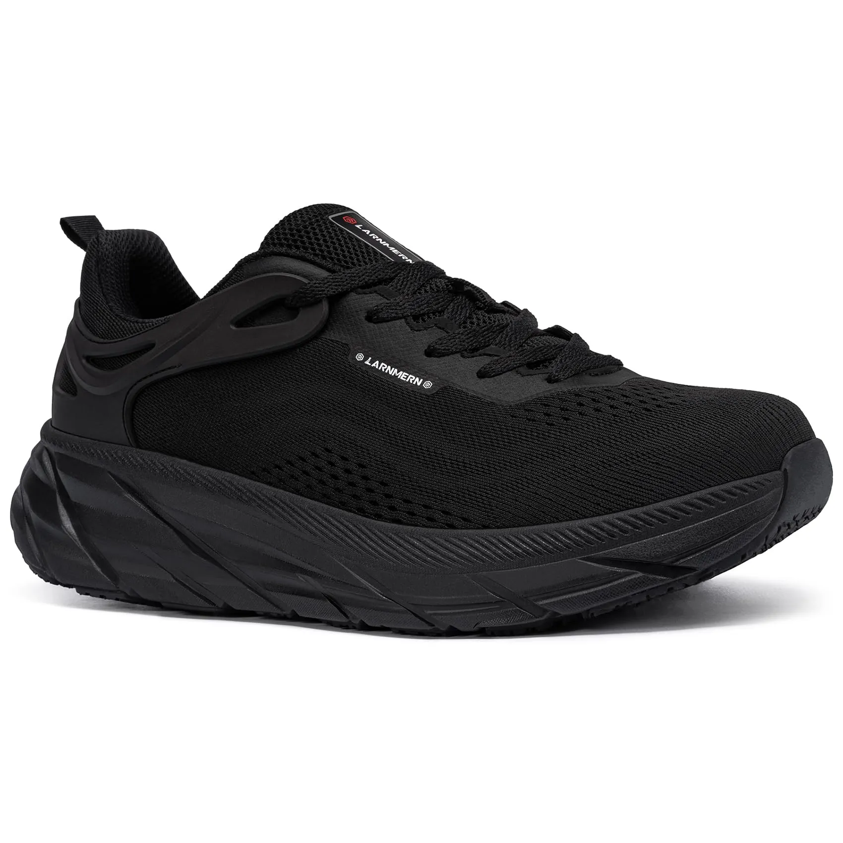LARNMERN Steel Toe Shoes for Men Lightweight Comfortable Steel Toe Tennis Sneakers Breathable Safety Work Shoes Indestructible Composite Toe(9, Black)