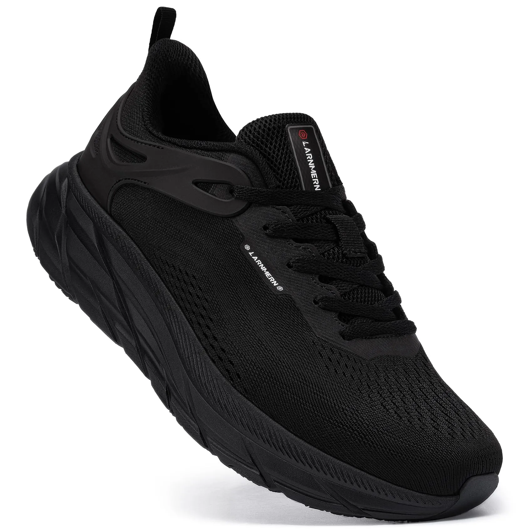 LARNMERN Steel Toe Shoes for Men Lightweight Comfortable Steel Toe Tennis Sneakers Breathable Safety Work Shoes Indestructible Composite Toe(9, Black)