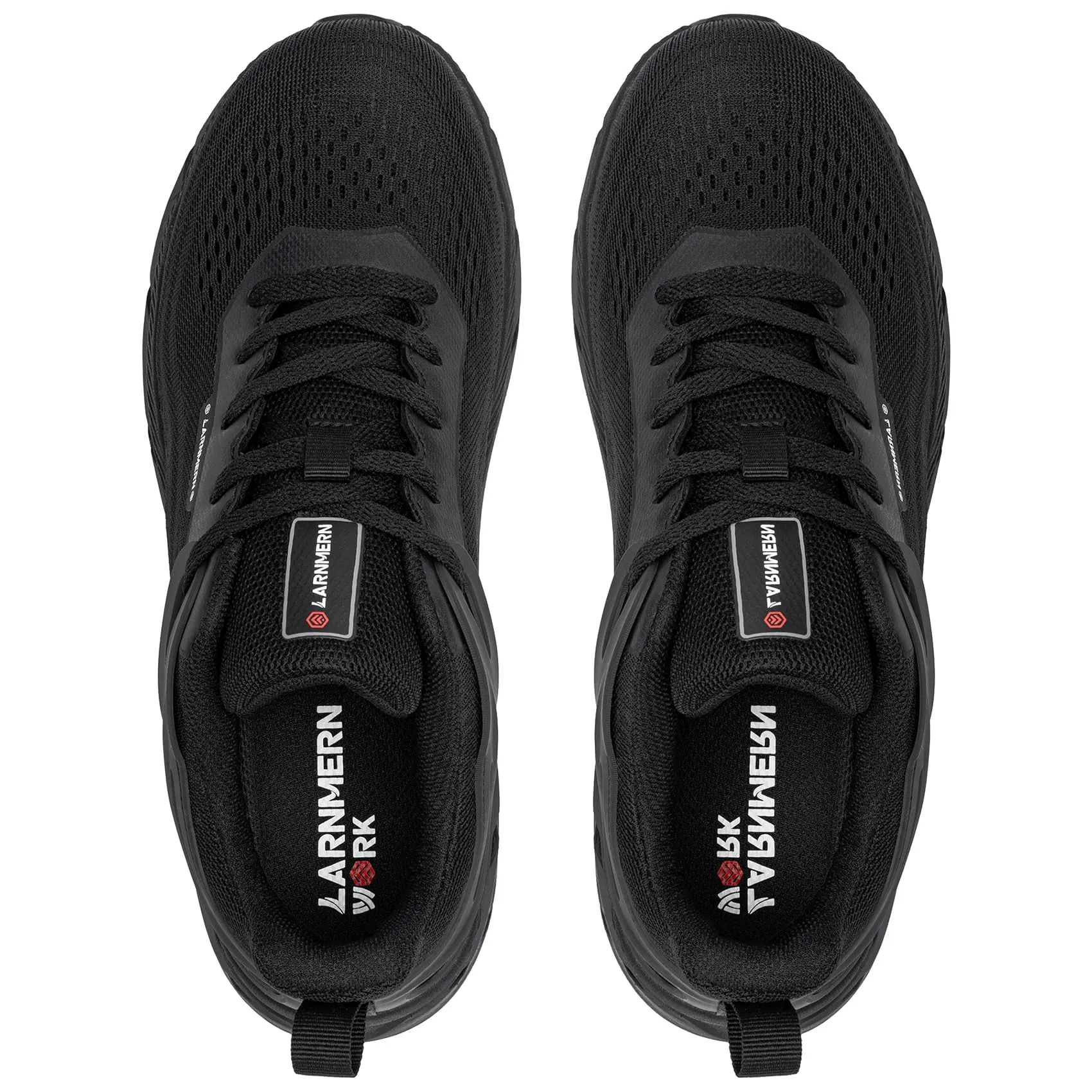 LARNMERN Steel Toe Shoes for Men Lightweight Comfortable Steel Toe Tennis Sneakers Breathable Safety Work Shoes Indestructible Composite Toe(9, Black)