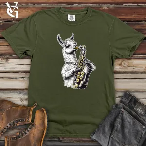 Llama Sax Tunes Heavy Cotton Comfort Colors Tee