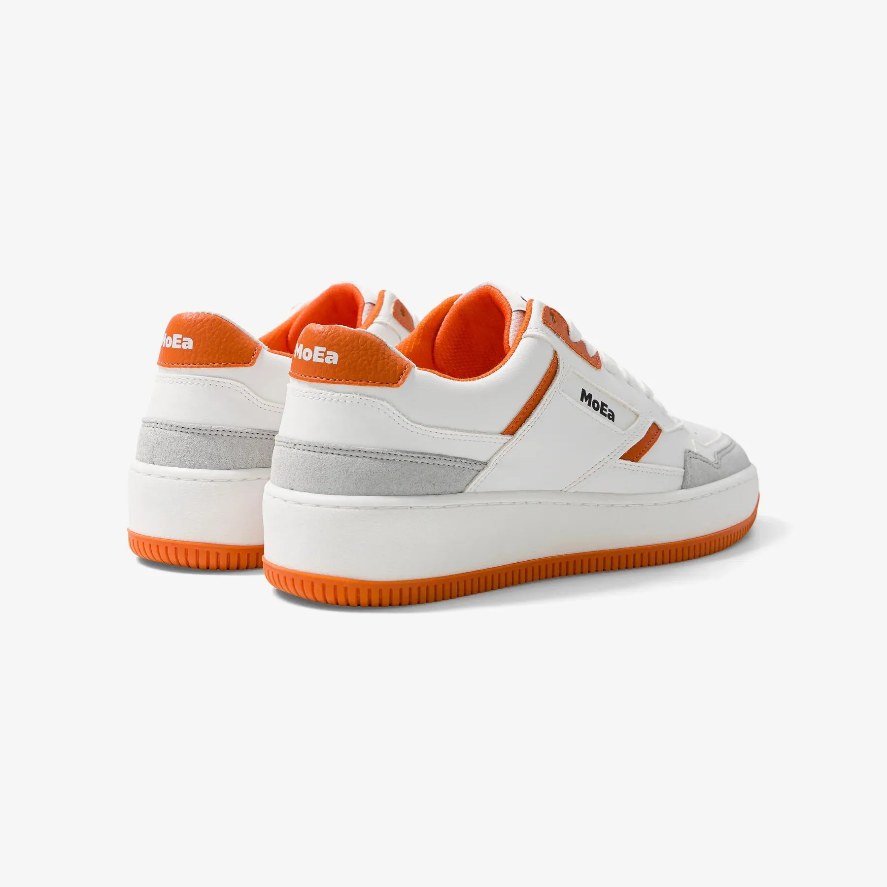 MoEa | GEN1 Orange Vegan Sneakers | Orange White & Suede