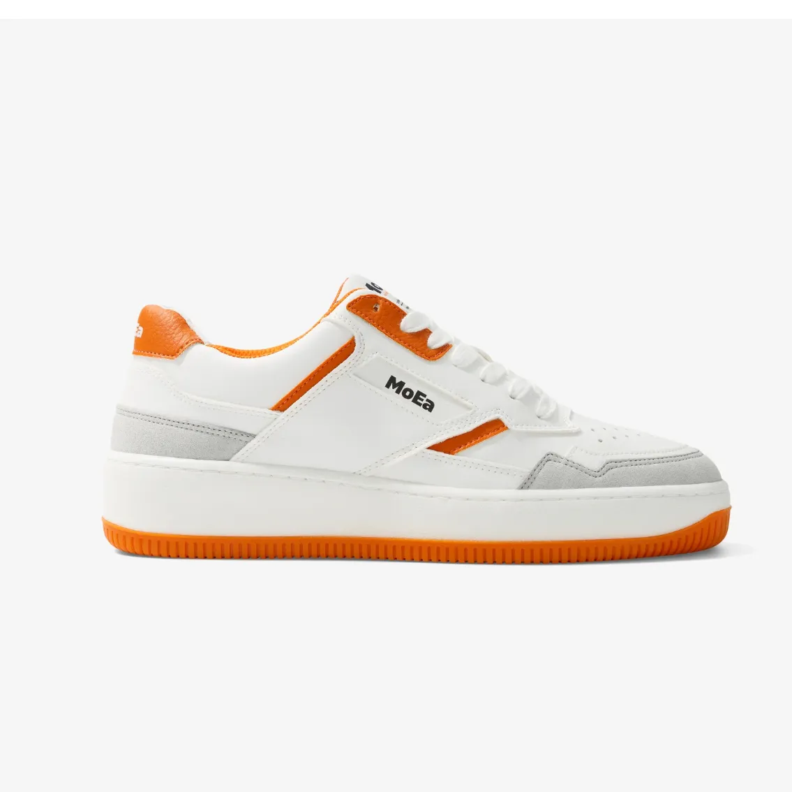 MoEa | GEN1 Orange Vegan Sneakers | Orange White & Suede