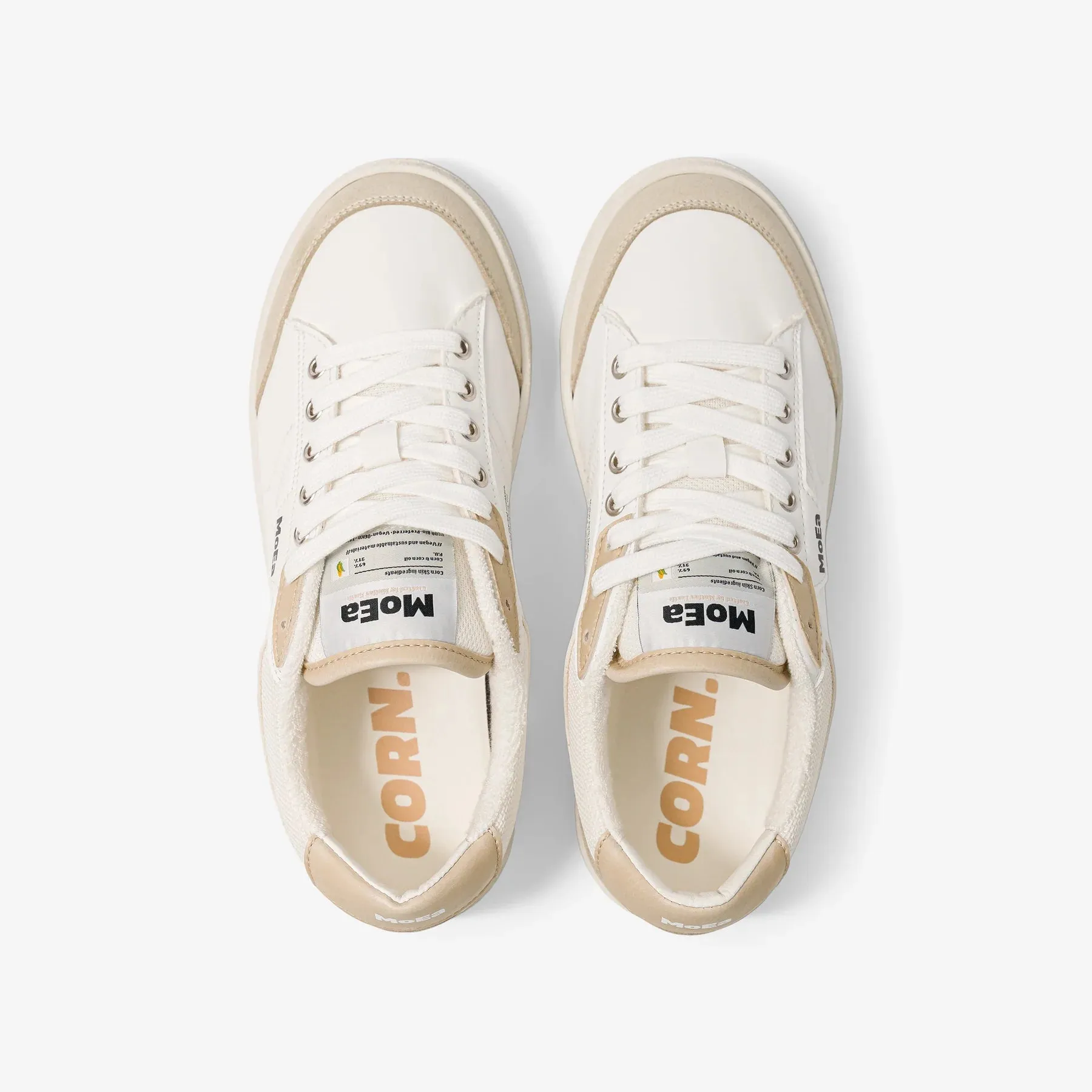 MoEa | GEN3 Corn Vegan Sneakers | White & Beige