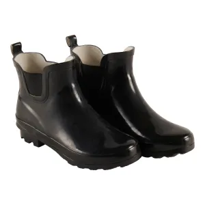 mySTYLE Women's Ankle Rain Boots, Black
