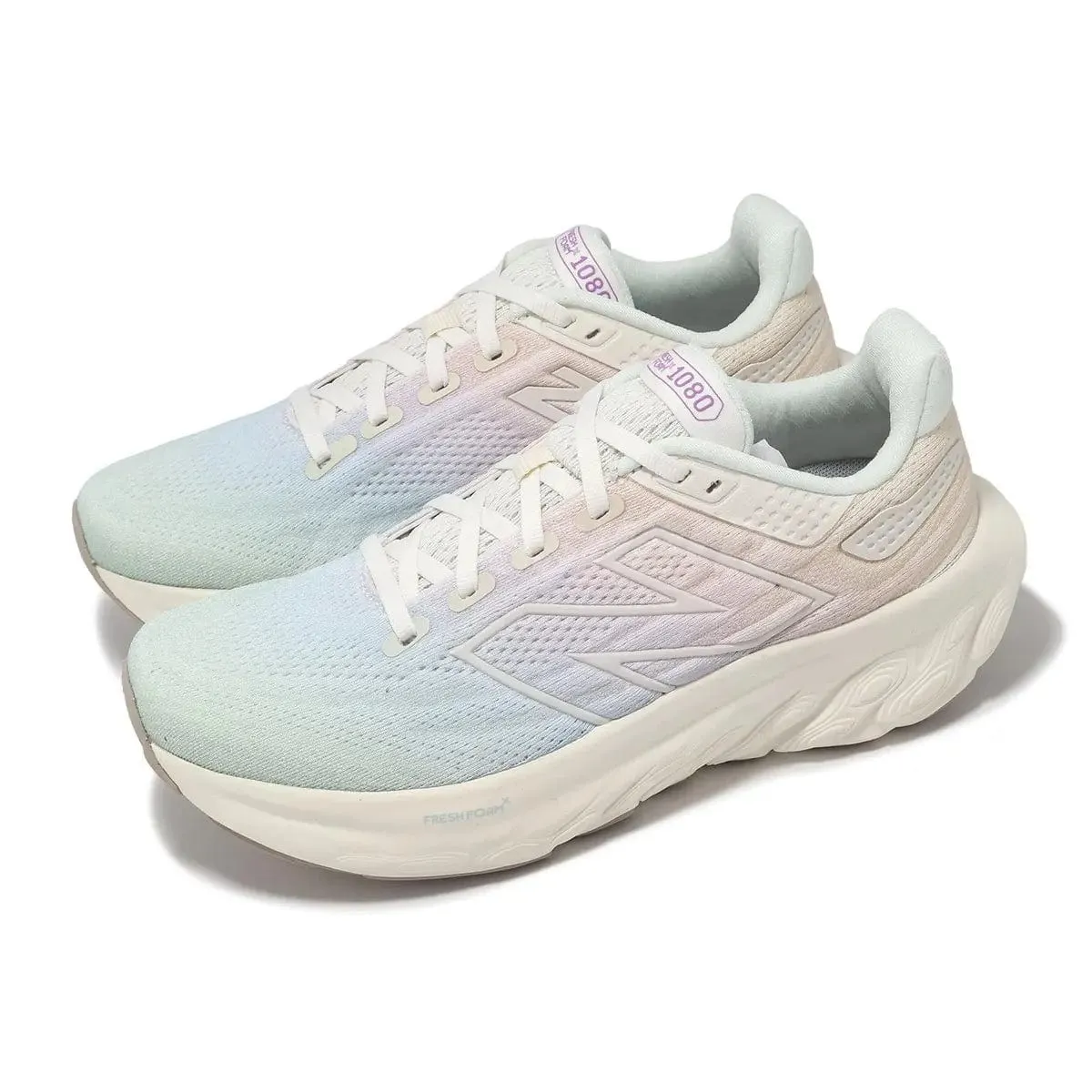 New Balance Women's 1080v13 Running Shoes- White/Purple