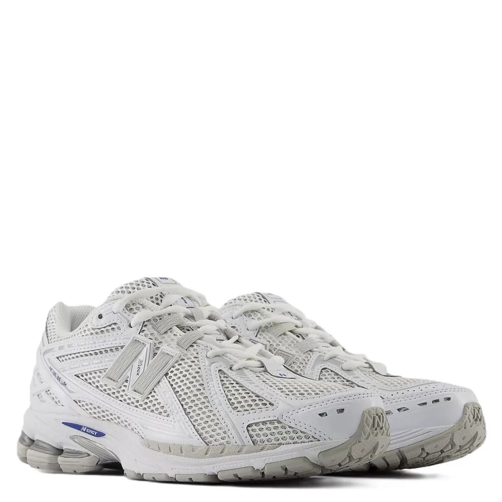 New Balance Women's 1906R in White with Team Royal and Silver Metallic