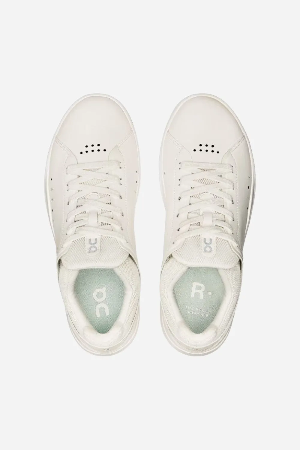 On Running Womens The Roger Advantage Sneakers in All White