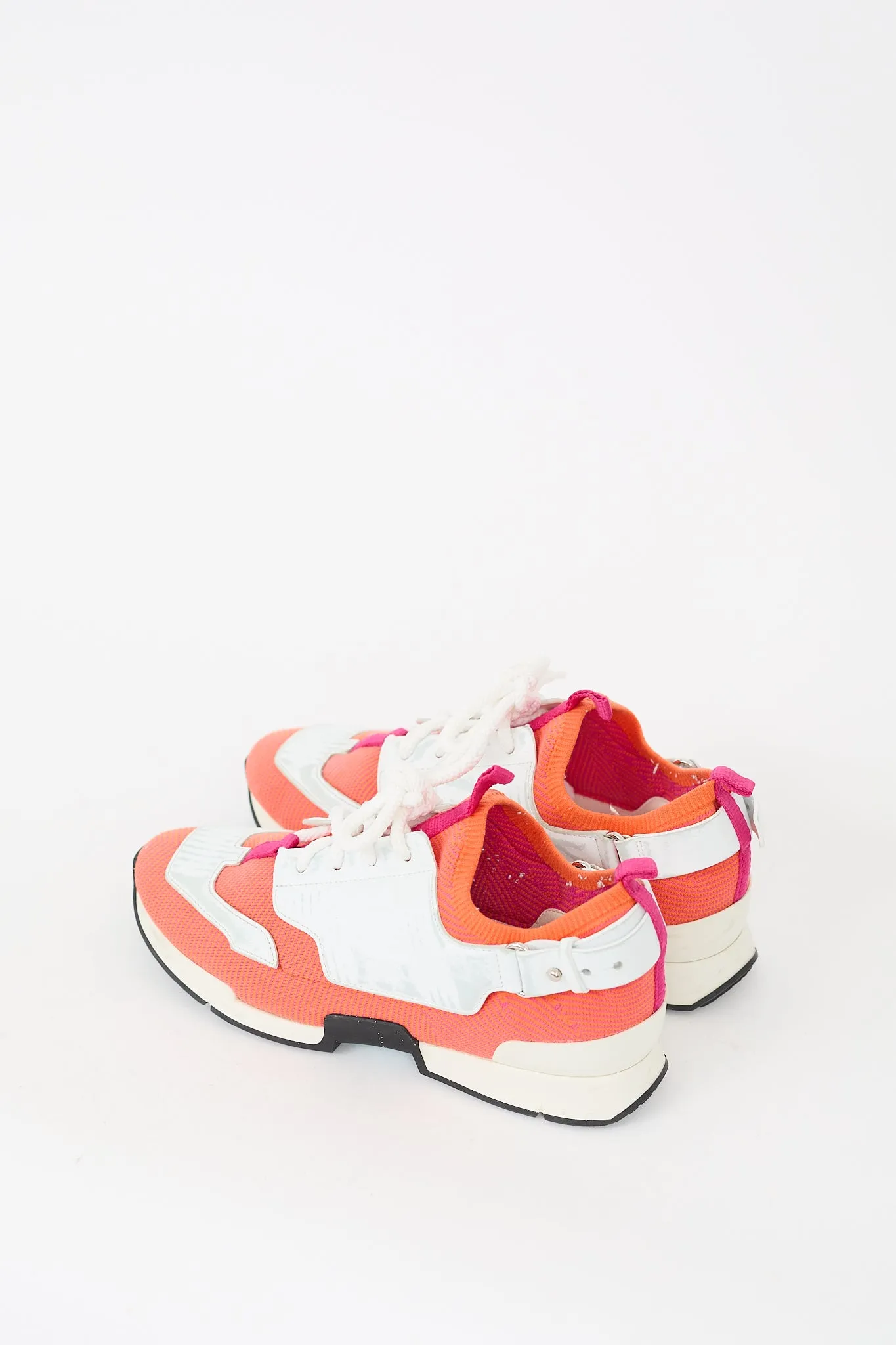 Orange & White Leather Athelete Sneaker