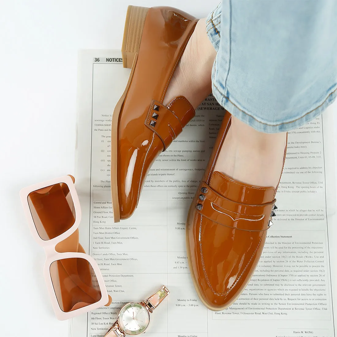 Patent Pleather Penny Loafers