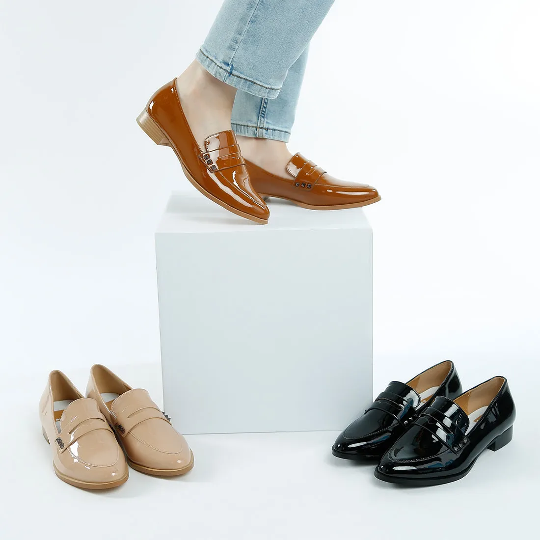 Patent Pleather Penny Loafers